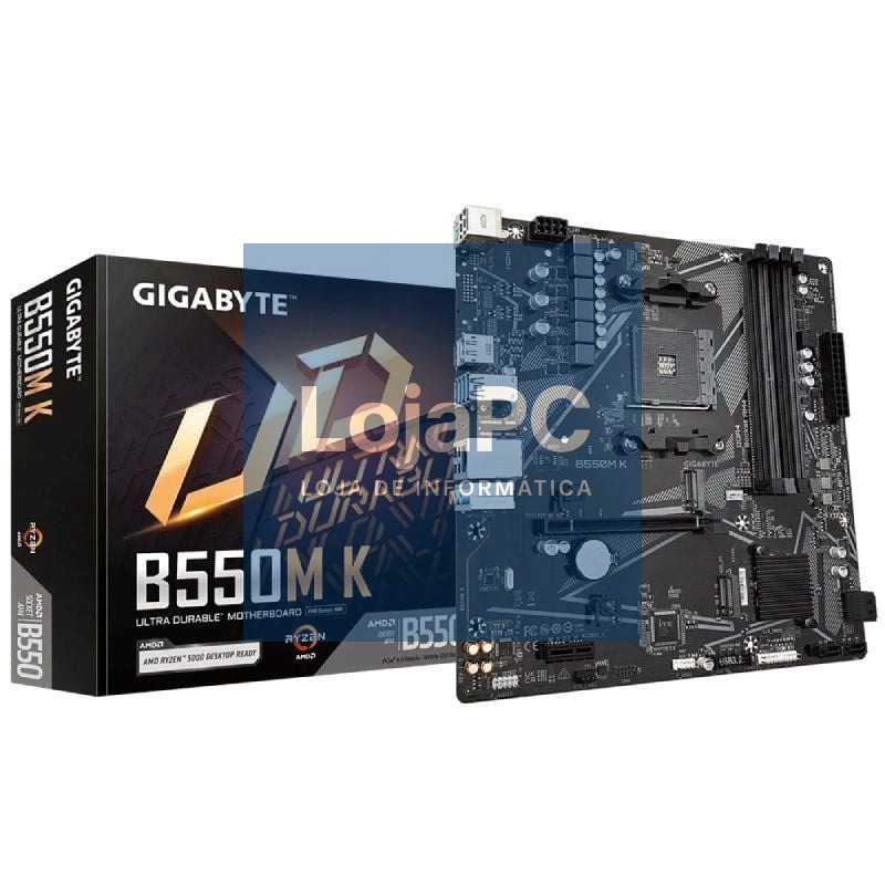 Placa-mãe Gigabyte B550M K Socket AM4/ DDR4/ PCIe 4.0/ Micro ATX