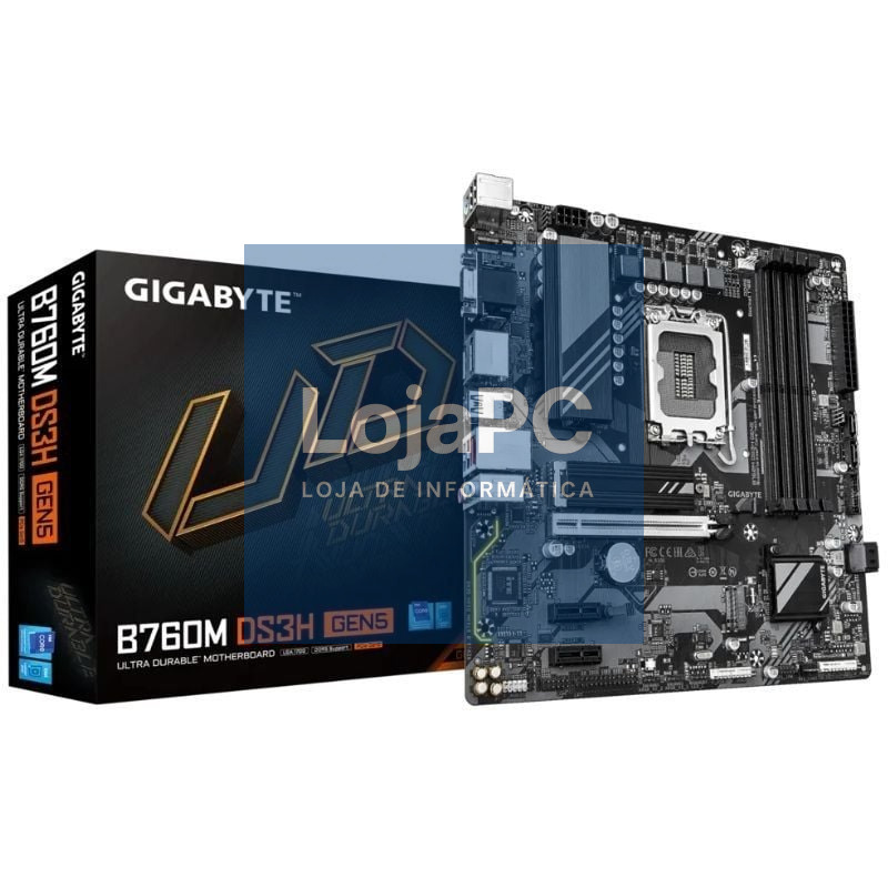 Placa-mãe Gigabyte B760M DS3H GEN5 Socket 1700/ DDR5/ PCIe 5.0/ Micro ATX
