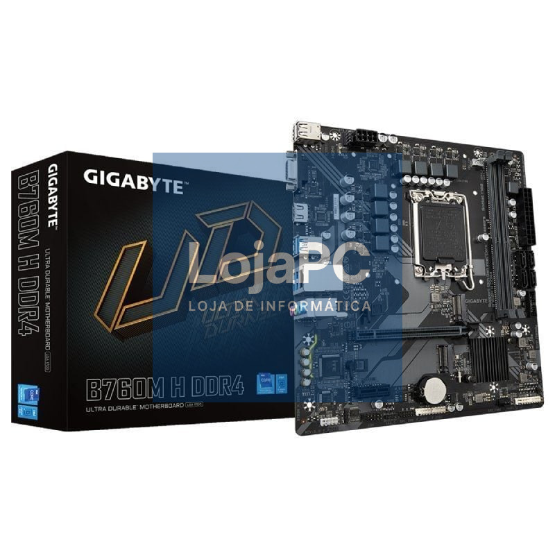 Placa-mãe Gigabyte B760M H DDR4 Socket 1700/ DDR4/ PCIe 4.0/ Micro ATX