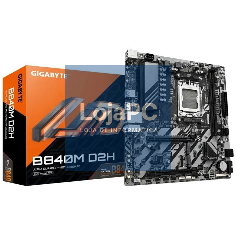 Placa-mãe Gigabyte B840M D2H Socket AM5/ DDR5/ PCIe 4.0/ Micro ATX