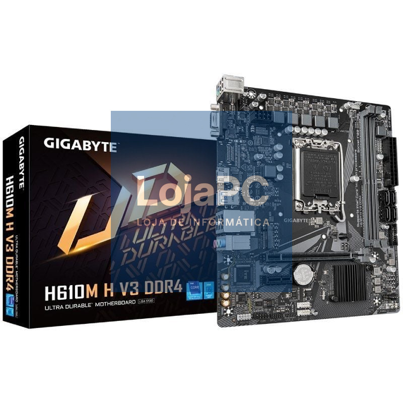 Placa-mãe Gigabyte H610M H V3 DDR4 Socket 1700/ DDR4/ PCIe 4.0/ Micro ATX
