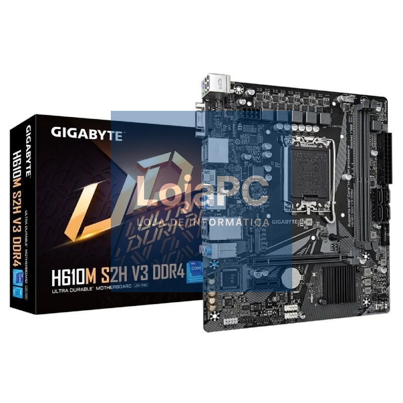 Placa-mãe Gigabyte H610M S2H V3 DDR4 Socket 1700/ DDR4/ PCIe 4.0/ Micro ATX