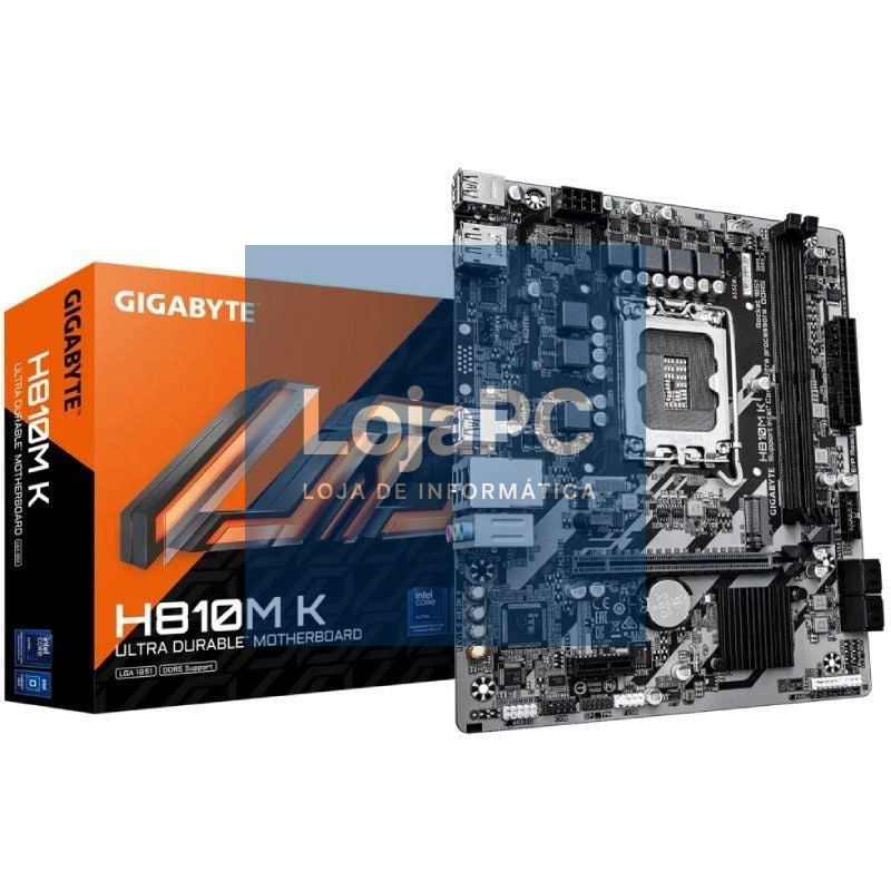 Placa-mãe Gigabyte H810M K Socket 1851/ DDR5/ PCIe 4.0/ Micro ATX