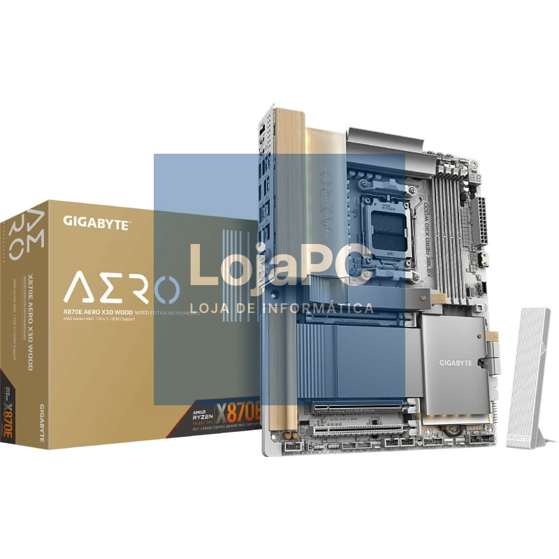 Placa-mãe Gigabyte X870E AERO X3D WOOD Socket AM5/ DDR5/ PCIe 5.0