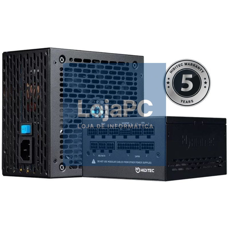 Fonte de alimentação Hiditec GDX750 V2/ 750W/ Ventoinha 14cm/ ATX 3.0/ PCIe 5.0/ 80 Plus Gold