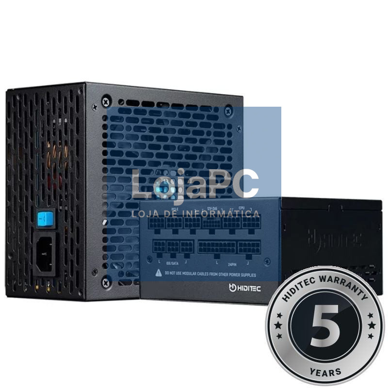 Fonte de alimentação Hiditec GDX850 V3/ 850W/ Ventoinha 14cm/ ATX 3.1/ PCIe 5.1/ 80 Plus Gold