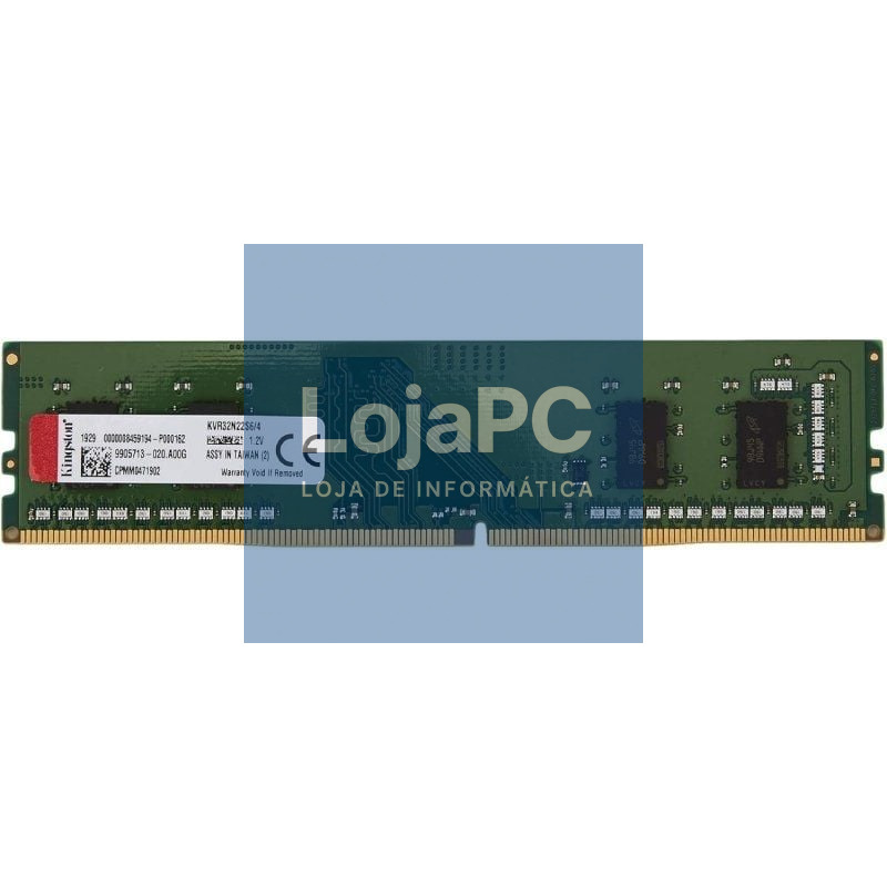 Memória RAM Kingston ValueRAM 4GB/ DDR4/ 3200MHz/ 1.2V/ CL22/ DIMM