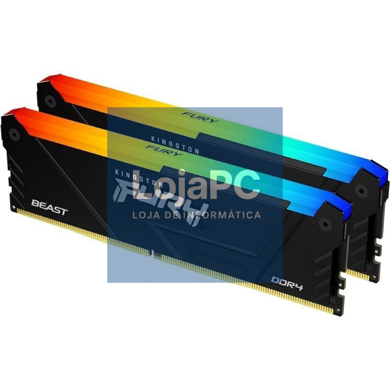 Memória RAM Kingston FURY Beast RGB 2 x 16GB/ DDR4/ 3200MHz/ 1.35V/ CL16/ DIMM