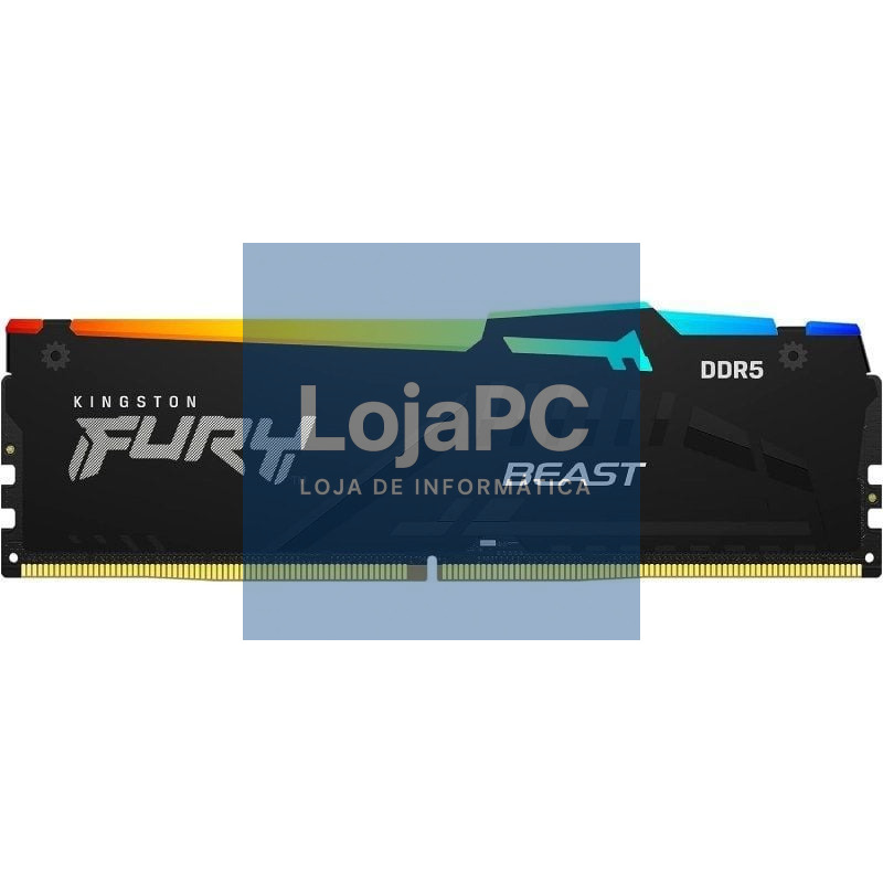 Memória RAM Kingston FURY Beast RGB 16GB/ DDR5/ 5600MHz/ 1.25V/ CL40/ DIMM
