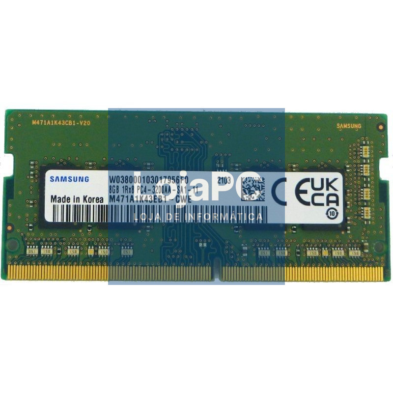 Memória RAM Samsung M471A1K43EB1-CWE 8GB/ DDR4/ 3200MHz/ SODIMM