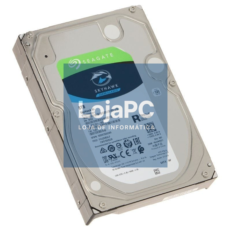 Disco rígido Seagate SkyHawk AI 8TB/ 3.5'/ SATA III/ 256MB