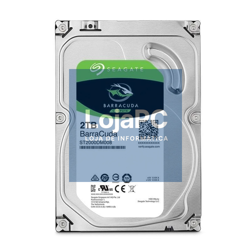 Disco rígido Seagate BarraCuda 2TB/ 3.5'/ SATA III/ 256MB