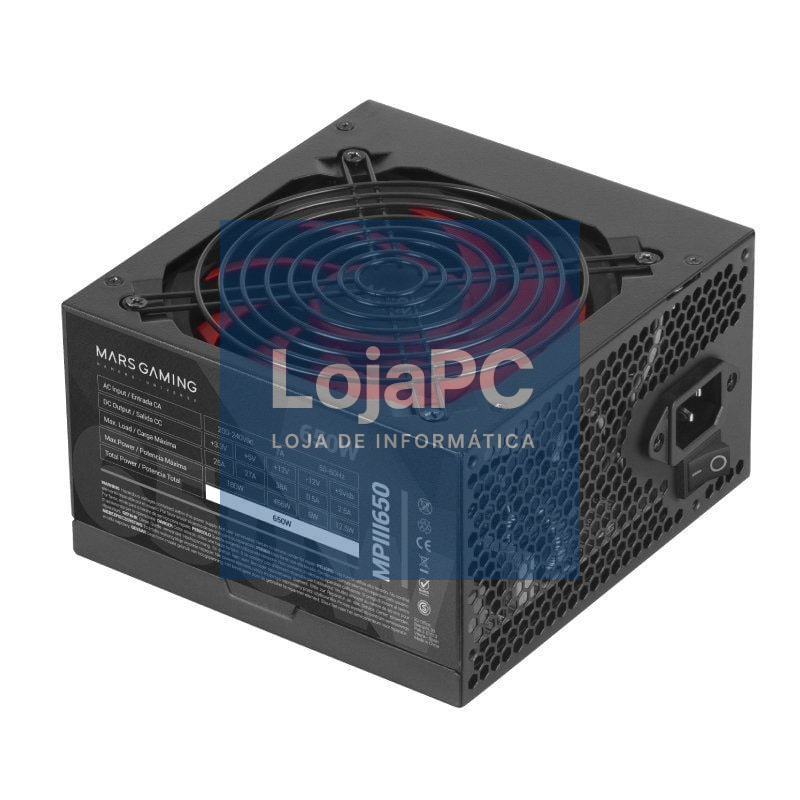 Fonte de alimentação Mars Gaming MPIII650/ 650W/ Ventoinha 12cm