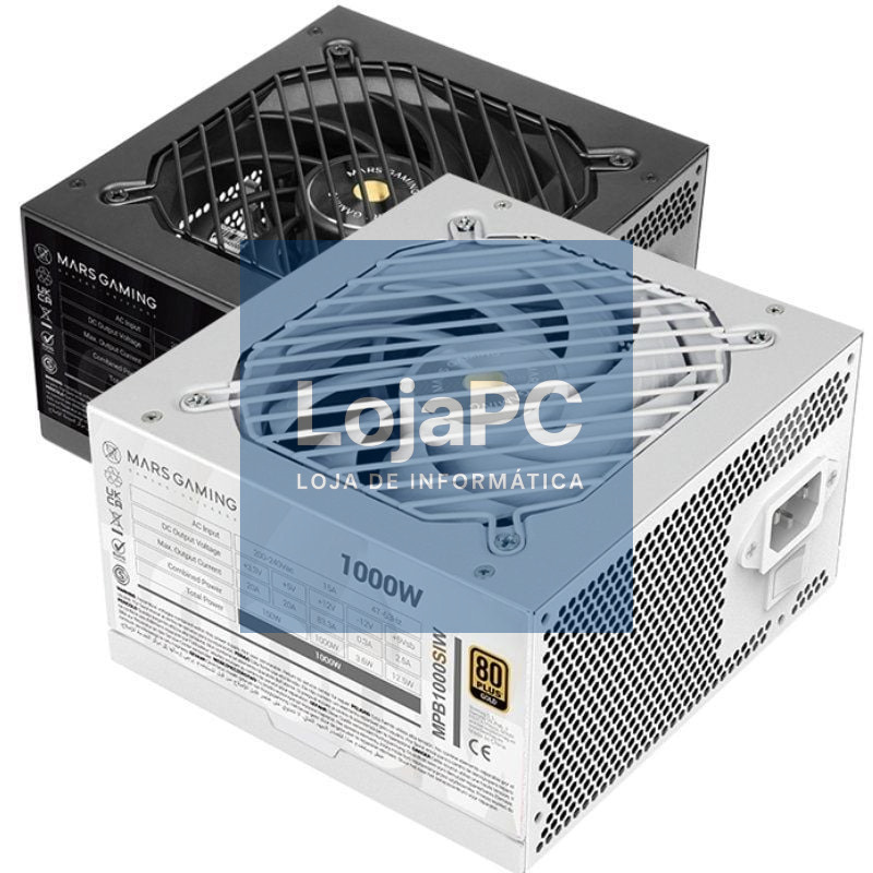 Fonte de alimentação Mars Gaming MPB1000SI/ 1000W/ Ventoinha 12cm/ 80 Plus Gold