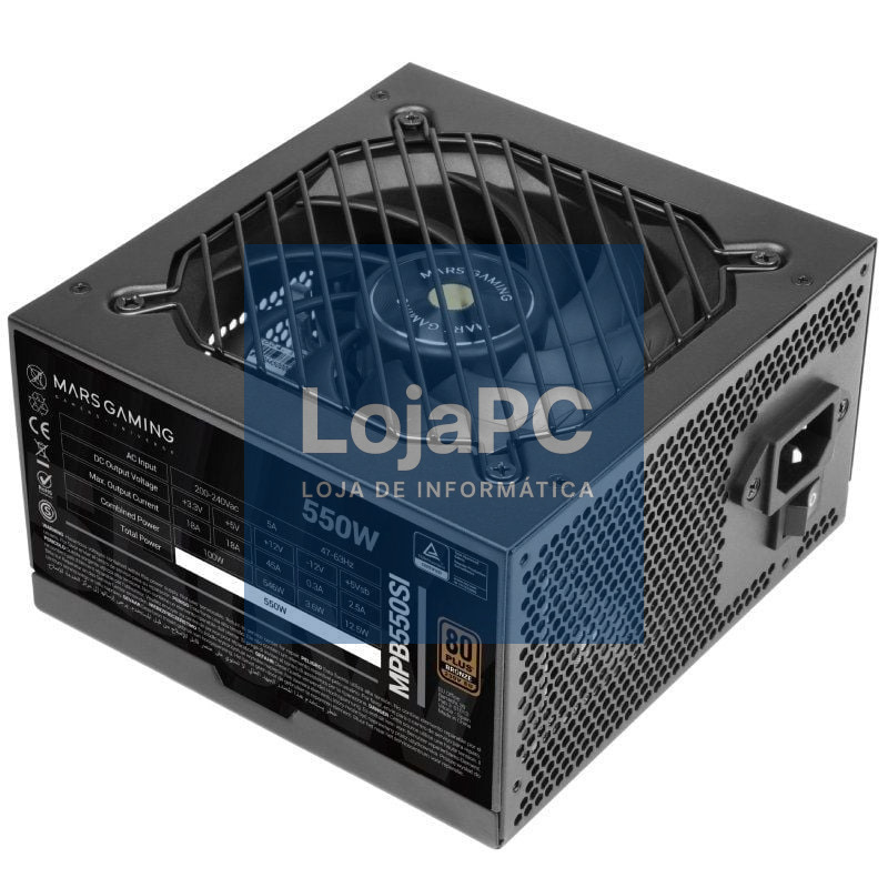 Fonte de alimentação Mars Gaming MPB550SI/ 550W/ Ventoinha 12cm/ 80 Plus Bronze