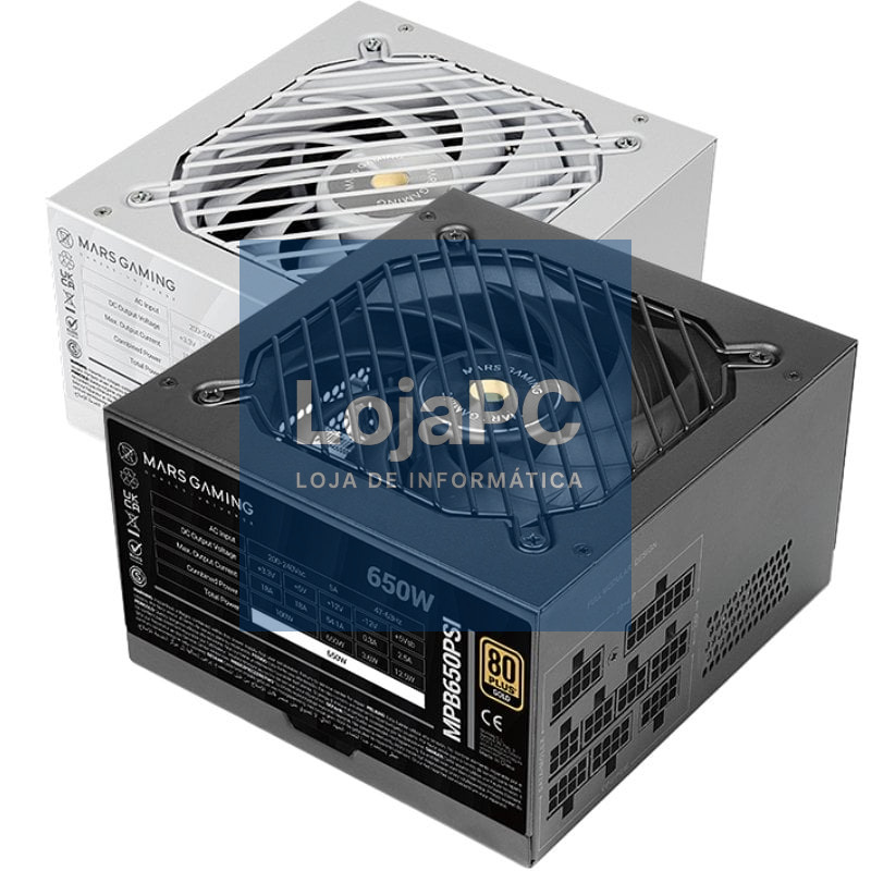 Fonte de alimentação Mars Gaming MPB650PSI/ 650W/ Ventoinha 12cm/ 80 Plus Gold