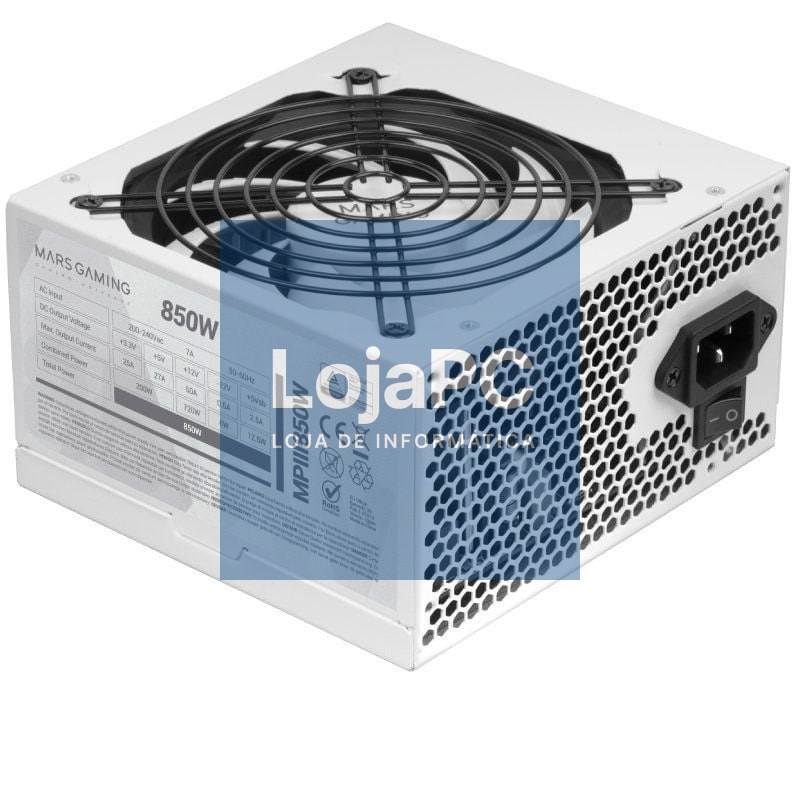 Fonte de alimentação Mars Gaming MPIII850W/ 850W/ Ventoinha 12cm