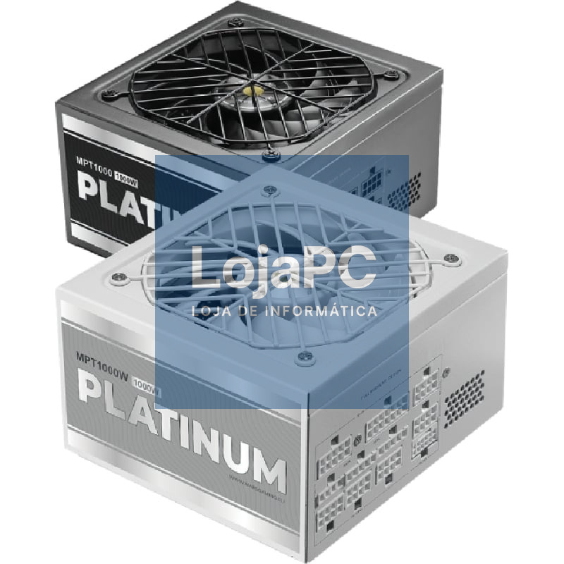 Fonte de alimentação Mars Gaming MPT1000/ 1000W/ Ventoinha 14cm/ ATX 3.1/ PCIe 5.1/ 80 Plus Platinum/ Branca