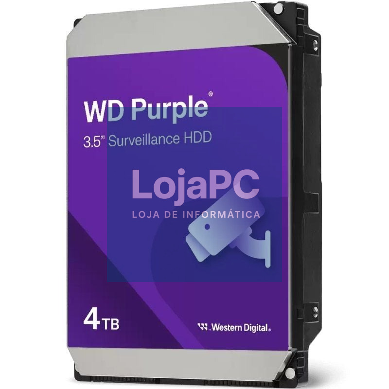 Disco rígido Western Digital WD Purple Surveillance 4TB/ 3.5'/ SATA III/ 128MB