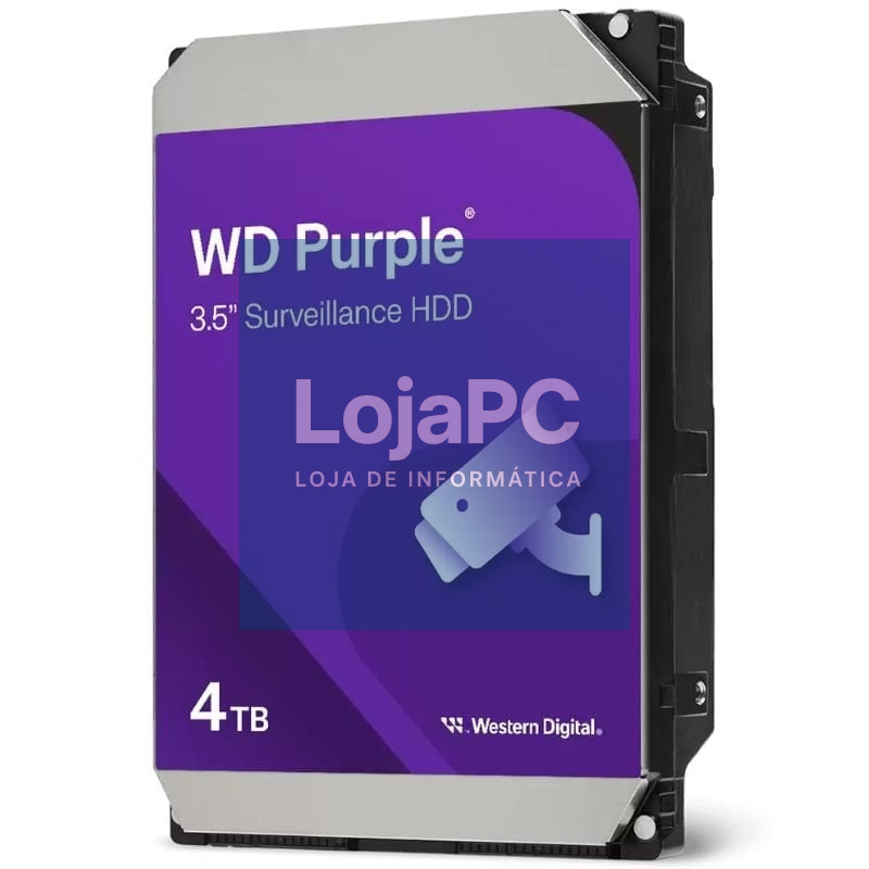 Disco rígido Western Digital WD Purple Surveillance 4TB/ 3.5'/ SATA III/ 128MB