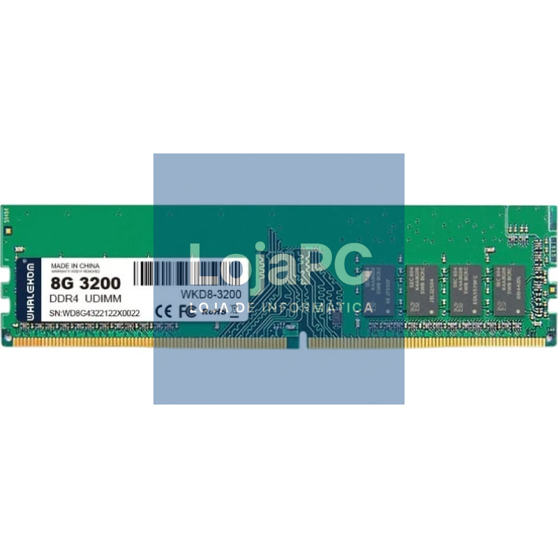 Memória RAM Whalekom WK4UD32 8GB/ DDR4/ 3200MHz/ 1.2V/ UDIMM