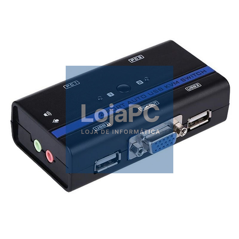 Comutador KVM SVGA Aisens A111-0064/ 2PC com 1 sólo teclado e rato