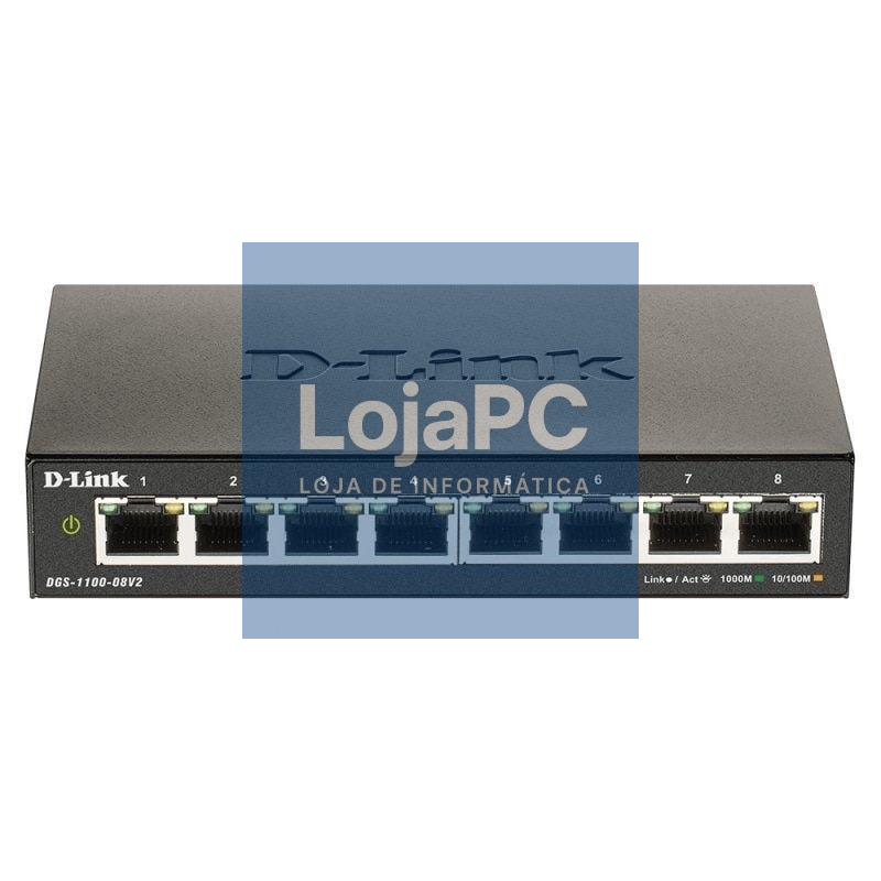 Switch Gerível D-Link DGS-1100-08V2 8 Portas/ RJ-45 10/100/1000
