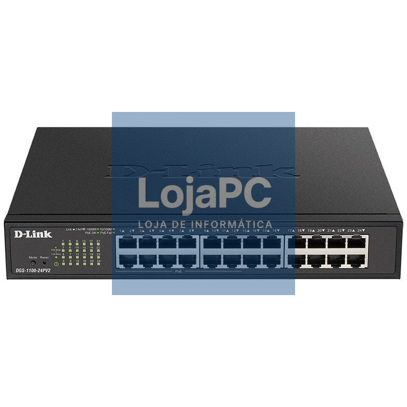 Switch Gerível D-Link DGS-1100-24PV2 24 Portas/ RJ-45 Gigabit 10/100/1000 PoE
