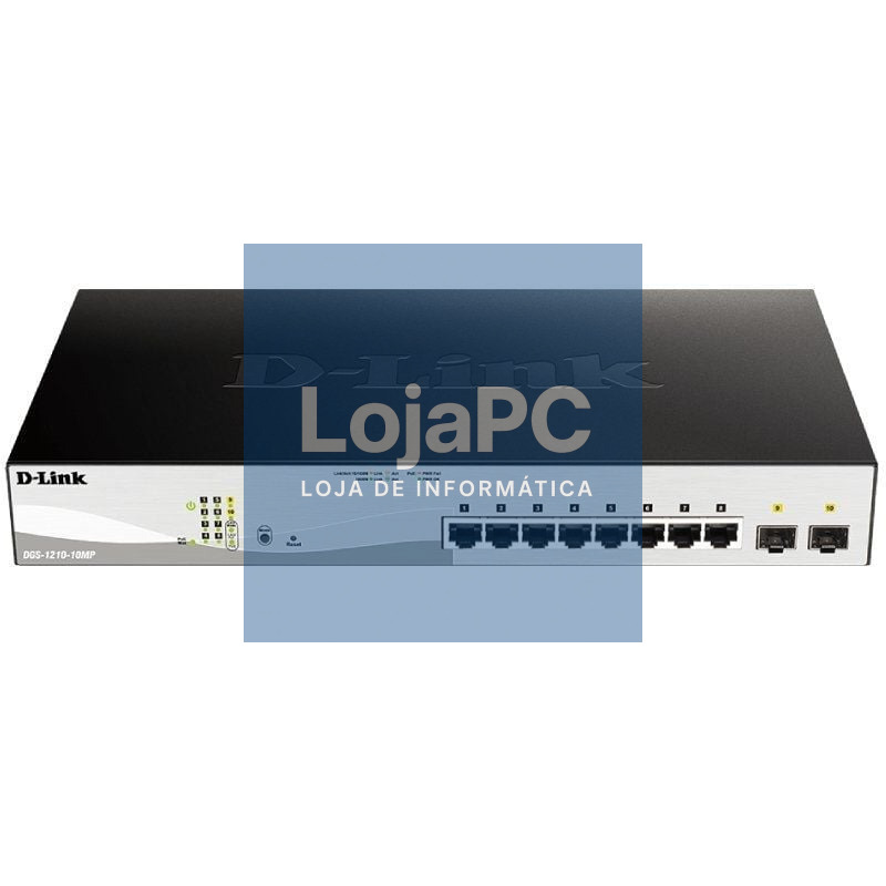 Switch Gerível D-Link DGS-1210-10MP 10 Portas/ RJ-45 10/100/1000/ PoE/ SFP