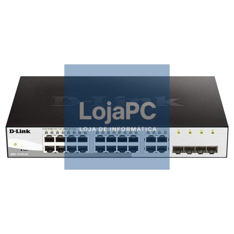 Switch D-Link DGS-1210-20/ 20 Portas/ RJ45 10/100/1000/ SFP