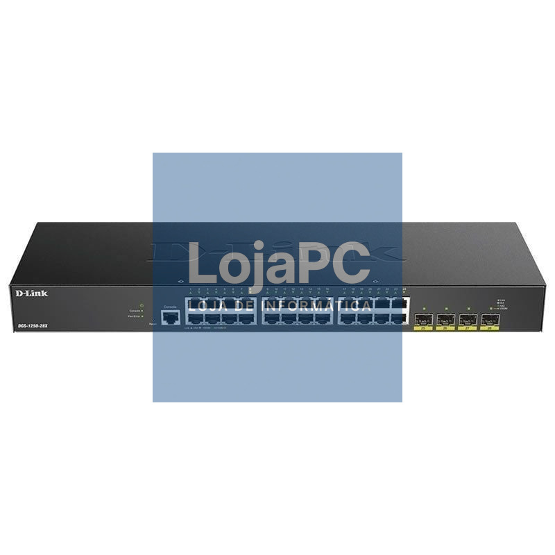 Switch Gerível D-Link DGS-1250-28X 28 Portas/ RJ-45 Gigabit 10/100/1000/ SFP