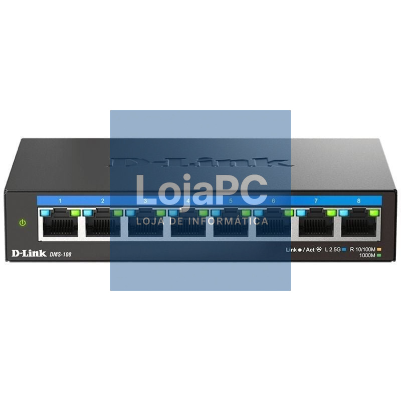 Switch D-Link DMS-108 8 Portas/ RJ-45 10/100/1000/2.5 Gbps