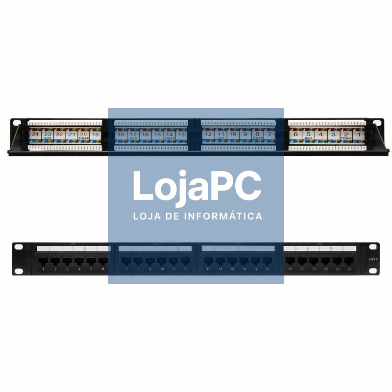 Patch Panel Nanocable 10.21.3124/ 24 Portas/ Cat.6/ Altura 1U