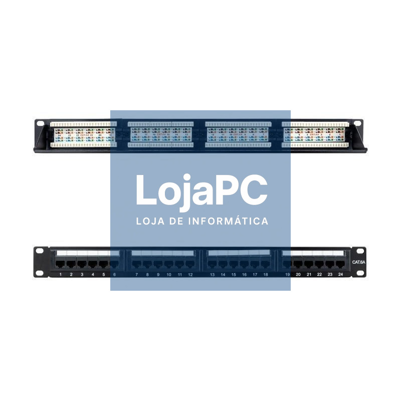 Patch Panel Nanocable 10.21.4124/ 24 Portas/ Cat.6a/ Altura 1U