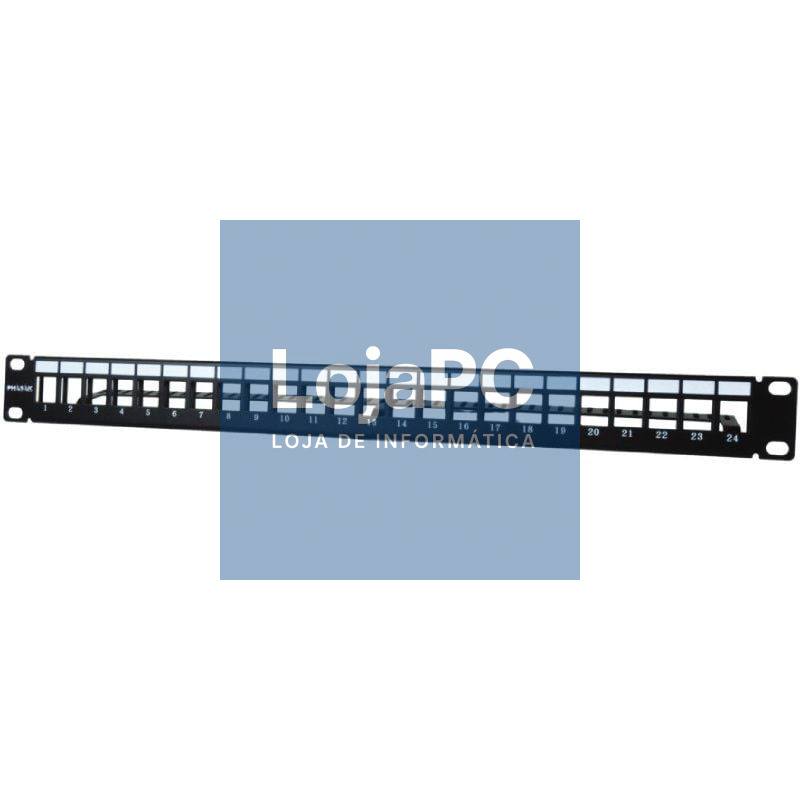 Patch Panel Phasak PA 3424/ 24 Portas/ Cat.6/ Altura 1U/ Gestión de Cabo/ Conectores RJ45 UTP No Incluidos
