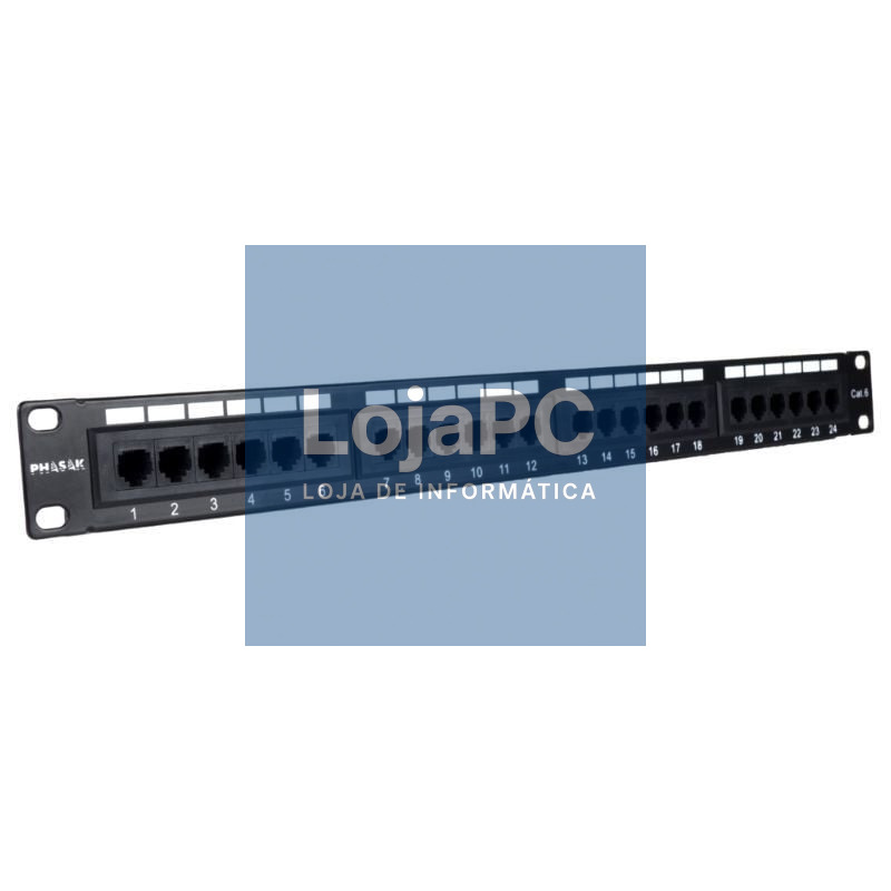 Patch Panel Phasak PU 2971/ 24 Portas/ Cat.6A/ Altura 1U
