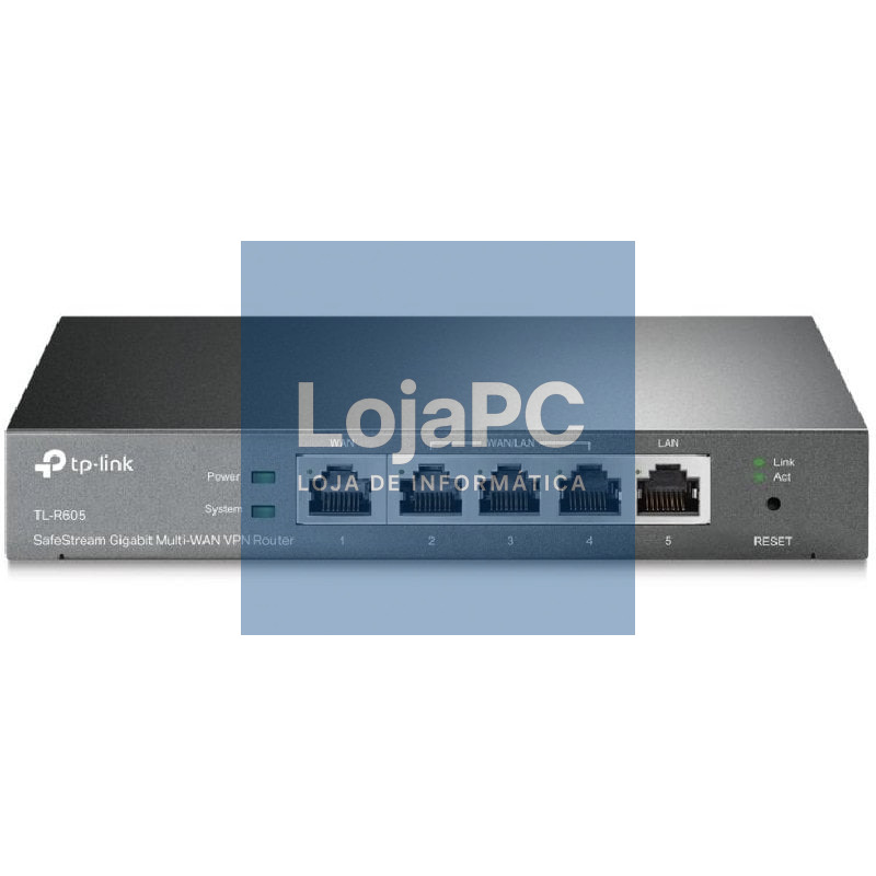 Router VPN SafeStream Gigabit TP-Link Omada TL-R605/ 5 Portas Multi-WAN