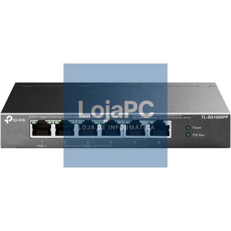 Switch TP-Link TL-SG1006PP 6 Portas/ RJ-45 10/100/1000/ PoE++