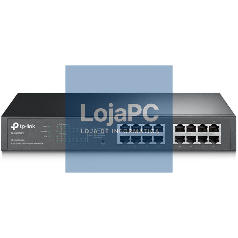 Switch TP-Link TL-SG1016PE/ 16 Portas/ RJ45 10/100/1000/ PoE+