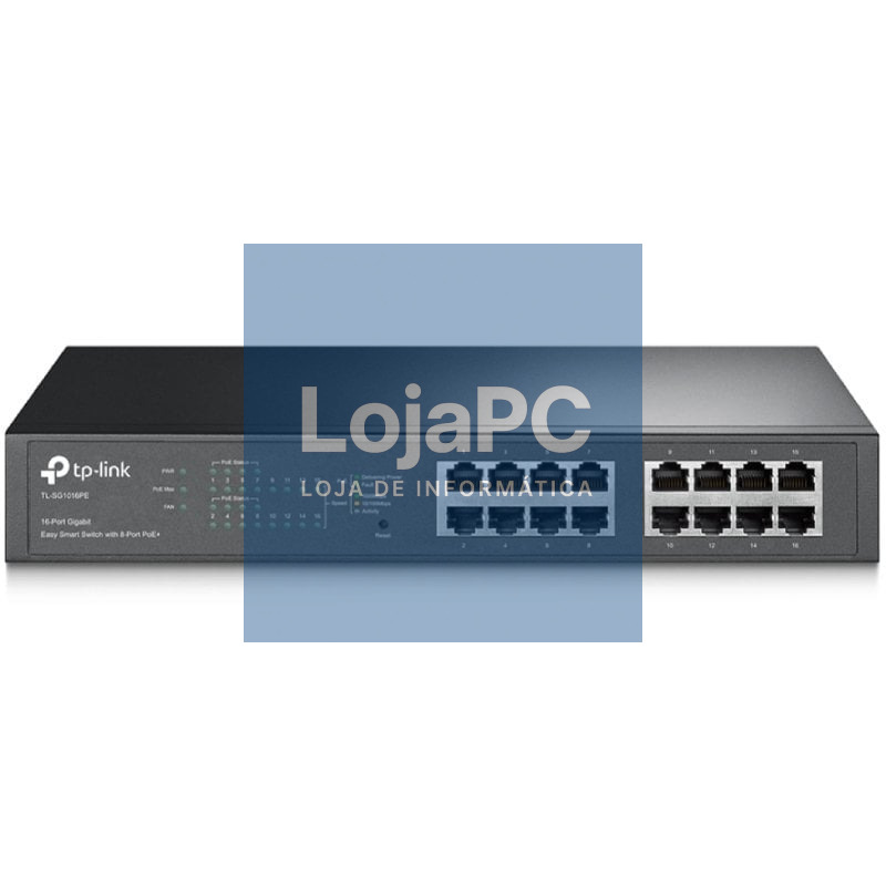 Switch TP-Link TL-SG1016PE/ 16 Portas/ RJ45 10/100/1000/ PoE+