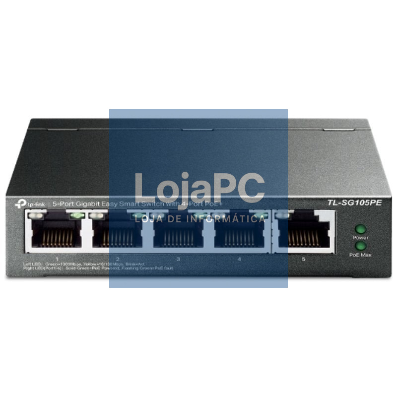 Switch TP-Link TL-SG105PE 5 Portas/ RJ-45 10/100/1000 PoE