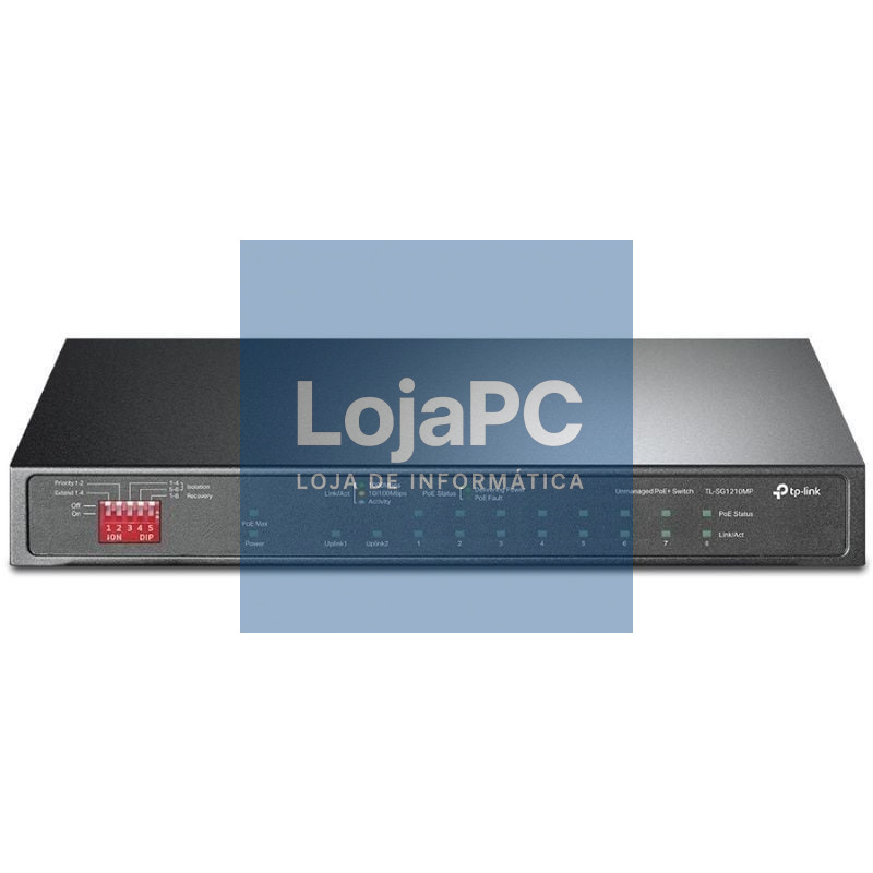 Switch TP-Link TL-SG1210MP 10 Portas/ RJ-45 10/100/1000/ PoE+