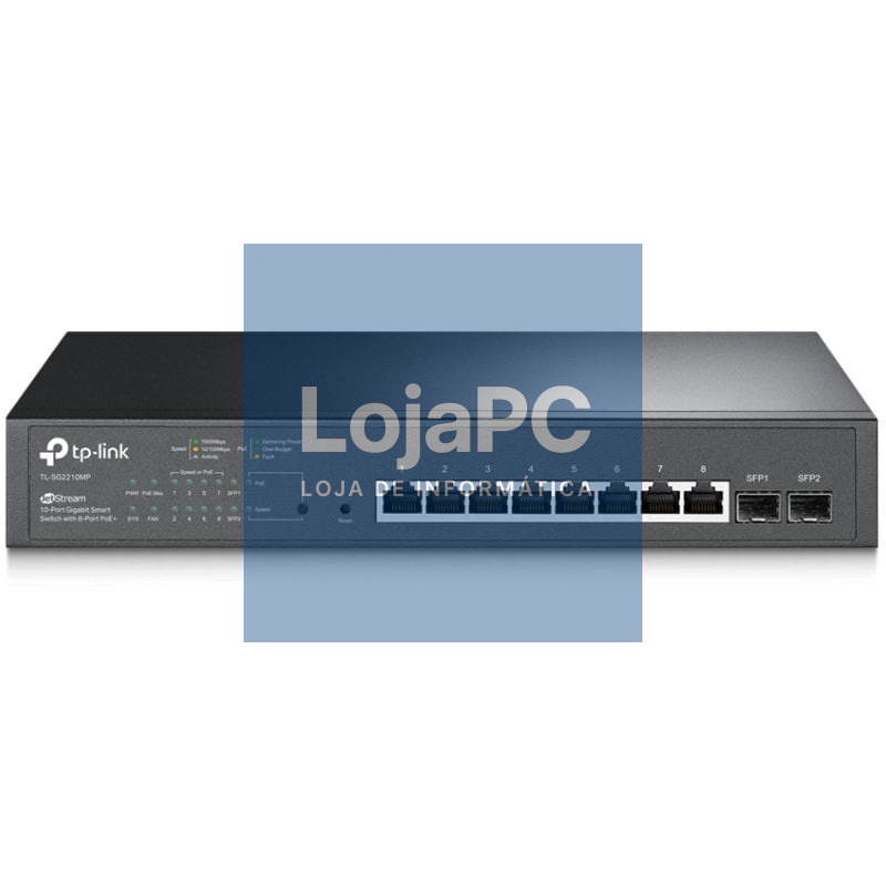 Switch TP-Link Omada Smart Gigabit JetStream TL-SG2210MP 10 Portas/ RJ-45 10/100/1000 PoE/ SFP
