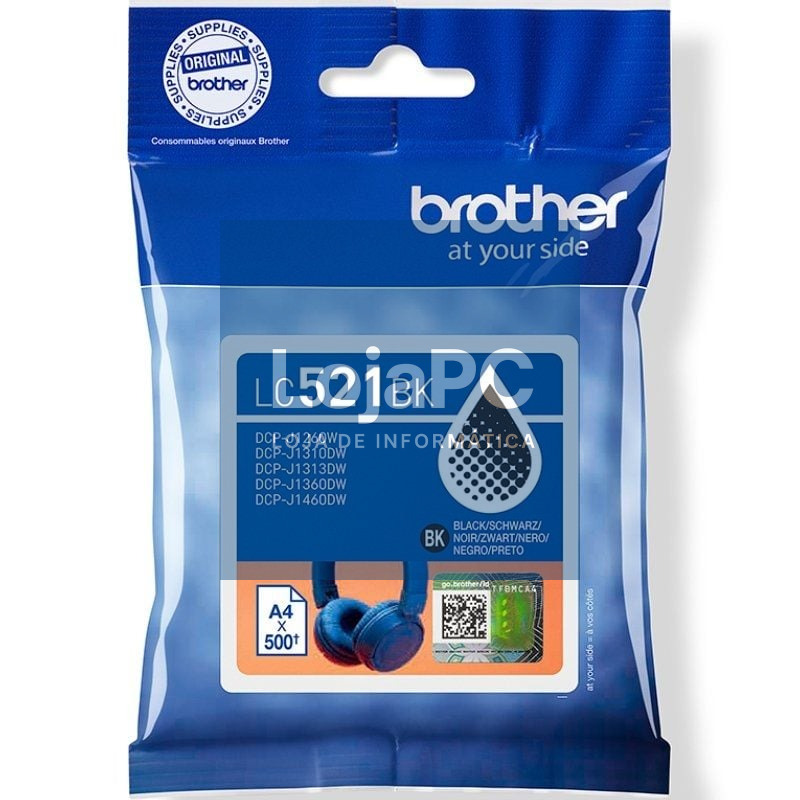 Tinteiro Original Brother LC521BK/ Preto
