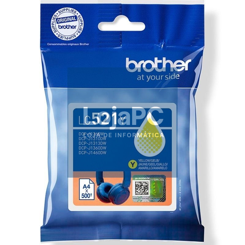 Tinteiro Original Brother LC521Y/ Amarelo