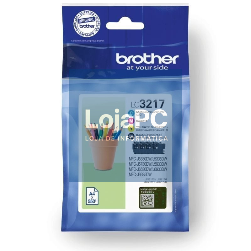 Tinteiro Original Brother LC3217VAL/ Multipack/ Preto/ Ciano/ Magenta/ Amarelo