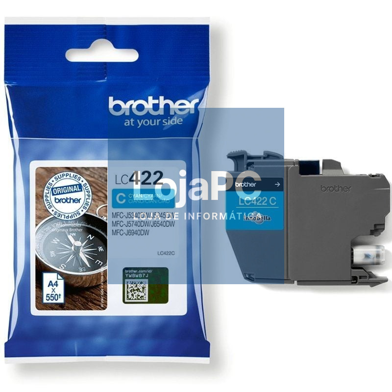 Tinteiro Original Brother LC-422/ Ciano