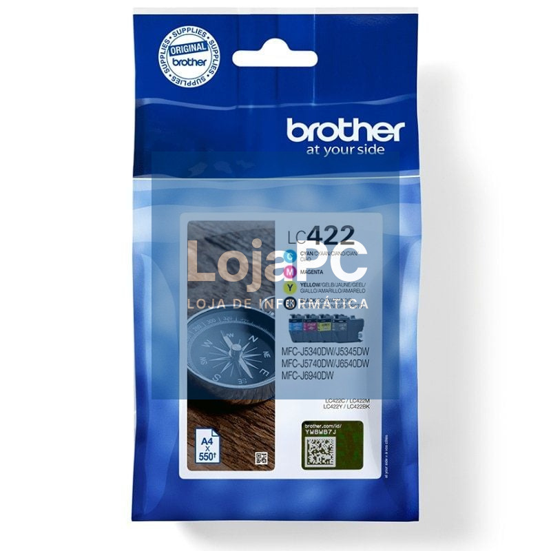 Tinteiro Original Brother LC422VAL Multipack/ Ciano/ Magenta/ Amarelo/ Preto