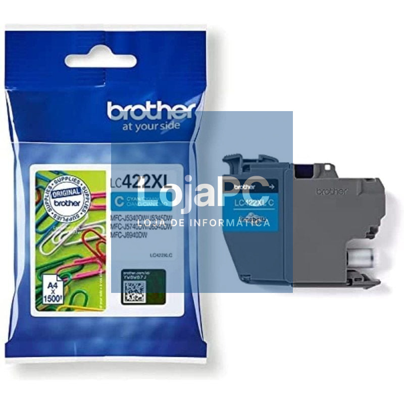 Tinteiro Original Brother LC-422 XL Alta Capacidade/ Ciano