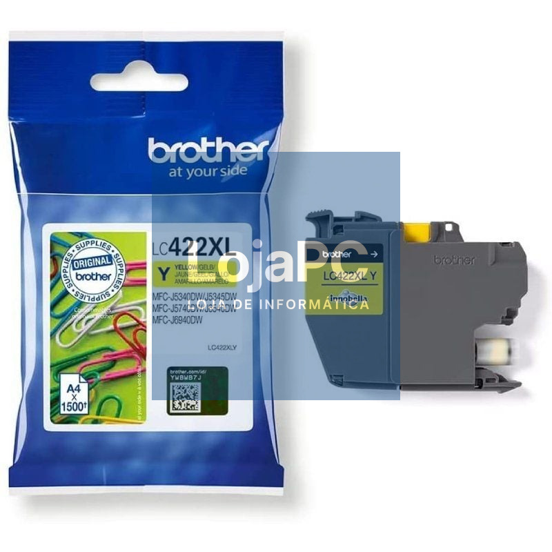 Tinteiro Original Brother LC-422 XL Alta Capacidade/ Amarelo